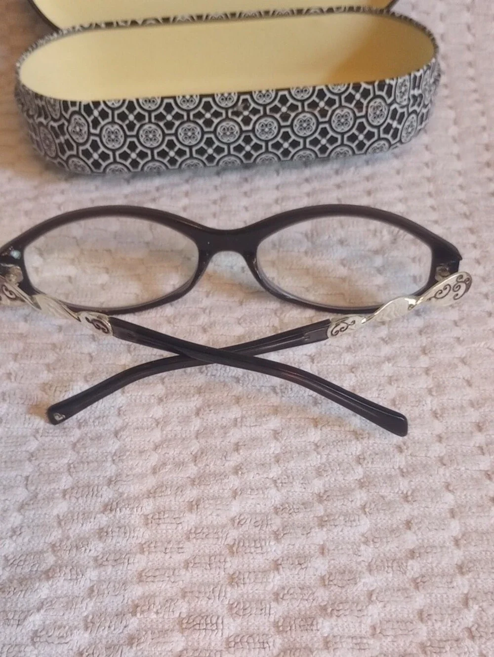 Brighton Black Oval Women's Reading Glasses with Branded Case